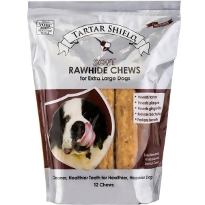 Tartar Shield Soft Rawhide Chews for Extra Large Dogs 12 count - All