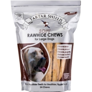 Tartar Shield Soft Rawhide Chews for Large Dogs 24 count - All