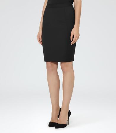 tailored black pencil skirt size 6