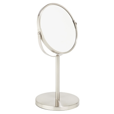 Bath Bliss 7in Dual Sided 5x Magnification Vanity Mirror In Satin Bath Bliss 7in Dual Sided 5x