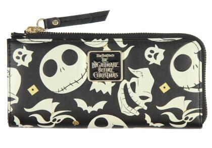Disney Nightmare Before Christmas Jack Skellington Zero Oogie Boogie Zip Wallet 