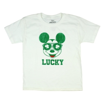 Disney Mickey Mouse Boy's Lucky Shamrock Sunglasses T-Shirt 