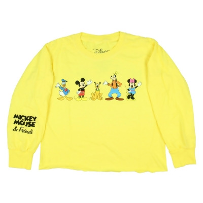 Disney Girls' Mickey Mouse And Friends Crop Top Long Sleeve T-Shirt 