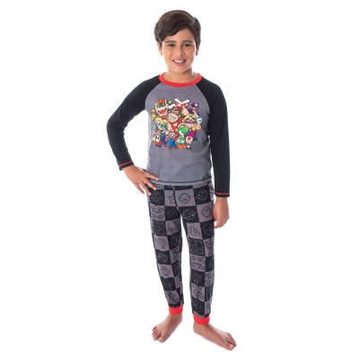 Super Mario Bros. Boys' Character Group Shirt And Pants 2 PC Pajama Set 
