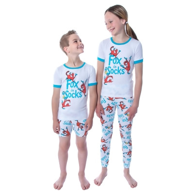 Dr. Seuss Unisex Kids Fox In Socks Shirt Shorts and Pants 3 Piece Pajama Set 