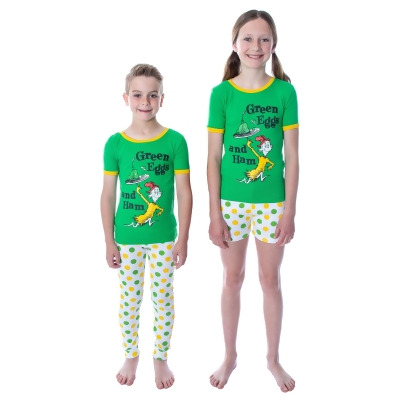 Dr. Seuss Unisex Kids Green Eggs and Ham 3 Piece Pajama Set For Boys and Girls 