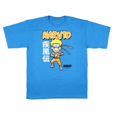 Naruto Shippuden Boy's Uzumaki Pixel Character Design Anime T-Shirt 
