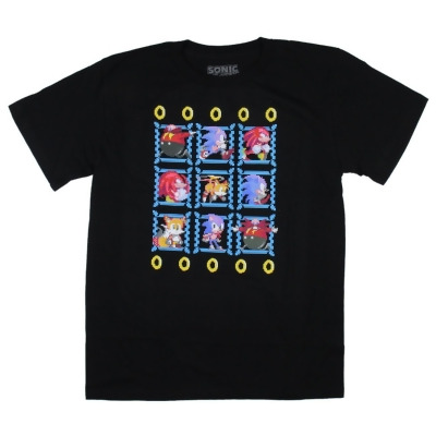 Sonic The Hedgehog Boy's Pixel Character Grid Video Game T-Shirt 