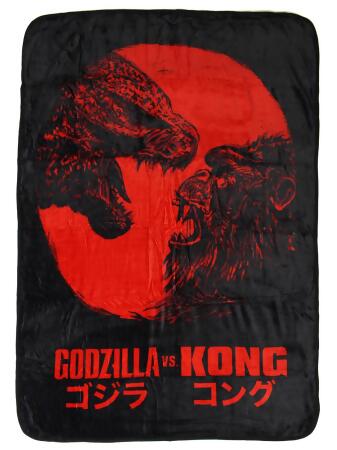 Godzilla vs. Kong Japanese Script Soft Plush Fleece Throw Blanket 45