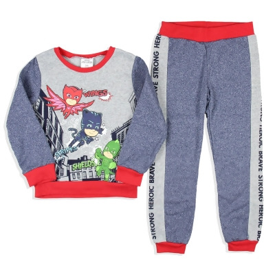 PJ Masks Boys' Wings Stripes Shields Pullover and Jogger 2 Piece Outfit Set 