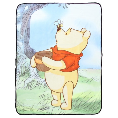 Disney Winnie The Pooh Mister Bee Micro Raschel Fleece Throw Blanket 