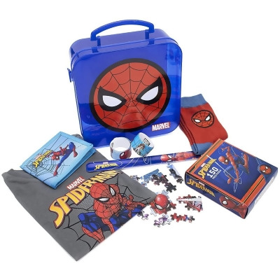 Marvel Spiderman Boys' Gift Set - Shirt, Socks, Wallet, Puzzle, Slap Bracelets 