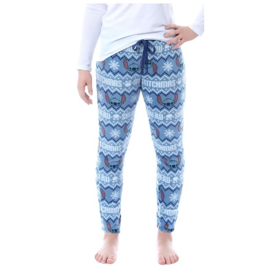 Disney Lilo And Stitch Juniors' Merry Stitchmas Plush Fleece Pajama Pants 