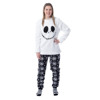 Nightmare Before Christmas Adult 3 Piece Gift Set Pajama Pants, Sherpa Top , Socks 