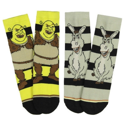 DreamWorks Shrek Boys' Socks Donkey And Shrek 2 Pairs Kids Athletic Crew Socks 