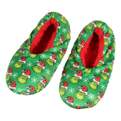 Dr. Seuss The Grinch Who Stole Christmas Grinch Santa Slipper Socks No-Slip Sole 