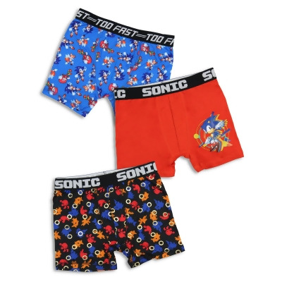 Sonic The Hedgehog Boys Sonic Knuckles Tails 3 Pack Athletic Boxer Briefs 