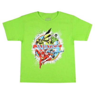 DC Comics Boys' Justice League All-Star Ensemble Heroes In Action T-Shirt 