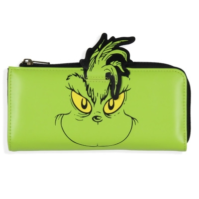 How The Grinch Stole Christmas 3D Character Faux Leather Zip Closure Wallet 