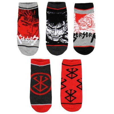 Berserk Socks Anime Guts Brand Of Sacrifice 5 Pack Mens No Show Ankle Socks 
