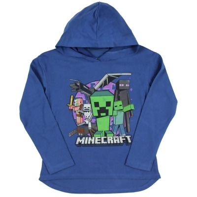 Minecraft Big Girls' Evil Mob Long Sleeve Pullover With Hoodie (XS, 4/5) 