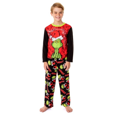 How the Grinch Stole Christmas Boys' Mean One Pajama Set Long Sleeve Pants 