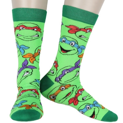 Nickelodeon Teenage Mutant Ninja Turtles Classic Retro Cartoon Crew Socks 