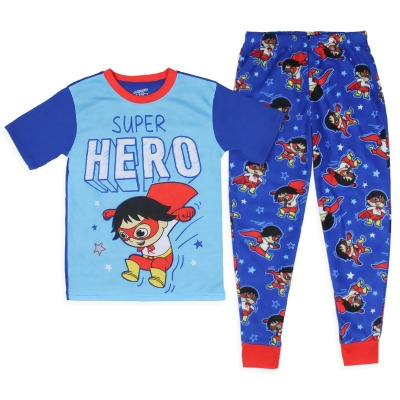 Ryan's World Pajamas Boys' Super Hero Shirt and Plush Pants Pajama Set 