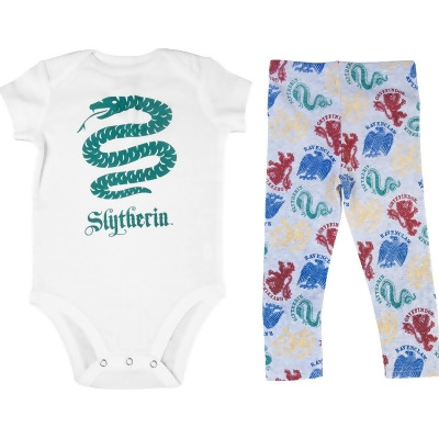 Harry Potter Baby Infant Slytherin Legging Body Suit Combo Gift Set 