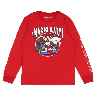 Super Mario Boys' Mario Kart Long Sleeve Kids Shirt Tee 