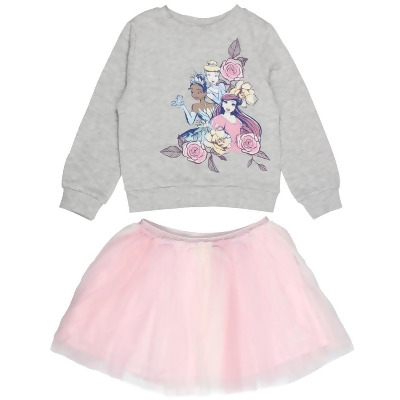 Disney Princess Toddler Girls' Cinderella Ariel Tiana Pullover Top Tutu Set 