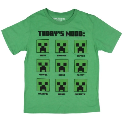 Minecraft Boys' Today's Mood Creeper Faces Kids Short Sleeve T-Shirt 