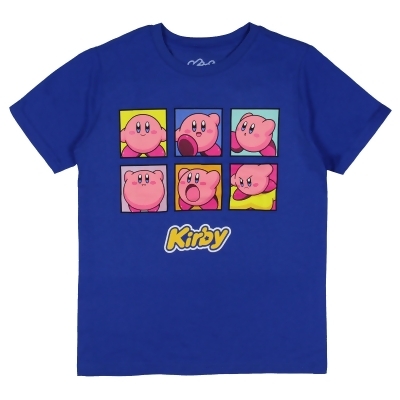 Nintendo Boys' Kirby Color Block Faces Expressions Kids Graphic T-Shirt 