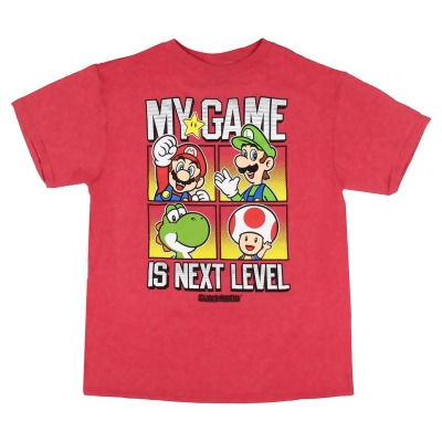 Super Mario Boys' My Game Is Next Level Character Boxes Graphic T-Shirt 