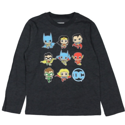 DC Comics Boys' Justice League Team Up Big Eyes Long Sleeve T-Shirt 