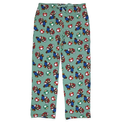 Nintendo Men's Super Mario Mushrooms Soft Touch Cotton Lounge Pajama Pants 