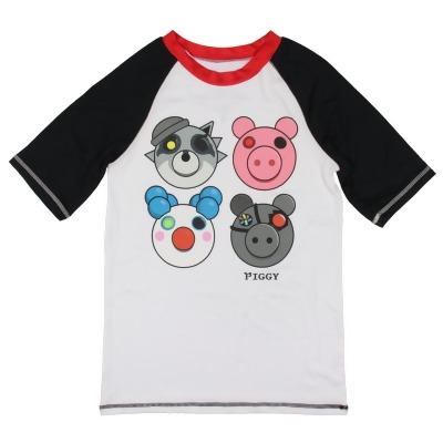 Piggy Boy's Penny Robby Rash and Clowny Character Faces Rash Guard T-Shirt 