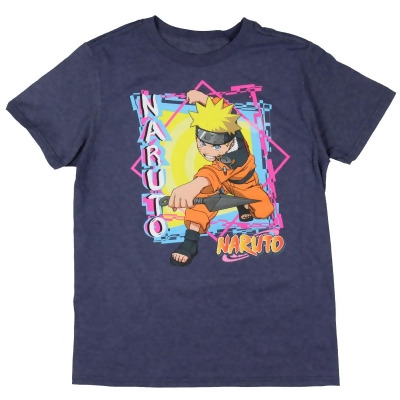 Naruto Shippuden Boys' Colorful Abstract Ninja Stance Design T-Shirt 