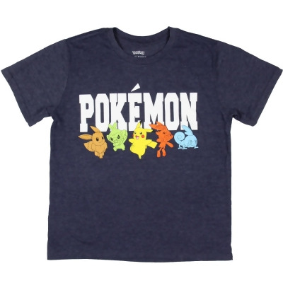 Pokemon Boys' Character Line Up Logo Design Gaming Graphic T-Shirt 