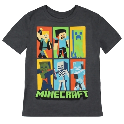 Minecraft Big Boys' Alex Steve Enderman Picture Graphic Boxes T-Shirt 