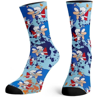 Sega Sonic The Hedgehog Running Color Splatter Sublimated Crew Socks Mid-Calf 
