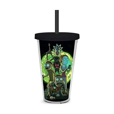 Rick and Morty Portal Carnival Plastic 20 oz. Travel Cup with Straw 