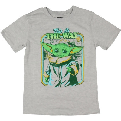 Star Wars Boys Grogu This Is The Way Distressed Graphic T-Shirt 