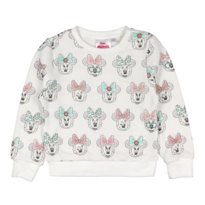 Disney Toddler Girls' Minnie Mouse Cream Printed Pullover Sweatshirt 