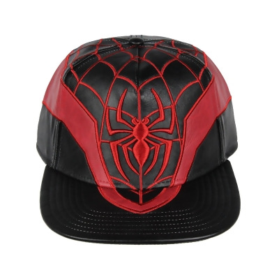 Marvel Comics Spider-Man Miles Morales Suit Embroidered Faux Leather Snapback Hat 