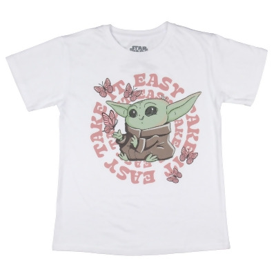 Star Wars Girls' Shirt The Mandalorian Baby Yoda Take It Easy Kids T-Shirt 