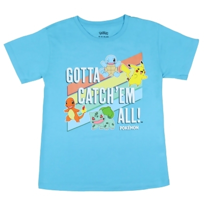 Pokemon Boys' Gotta Catch'em All Squirtle Bulbasaur Pikachu Charmander T-Shirt 