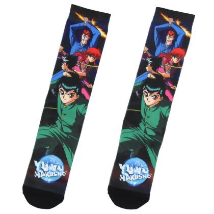 Yu Yu Hakusho Ghost Files Allover Design Men's Sublimated Crew Socks 