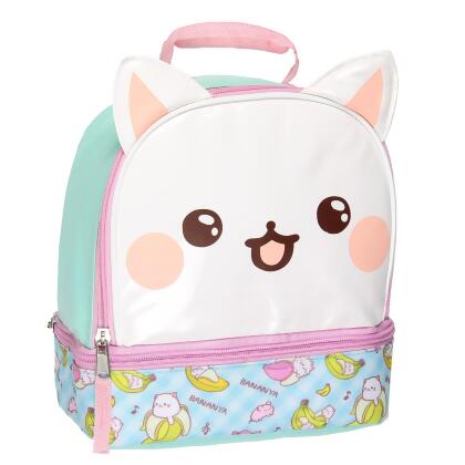 Bananya Lunch Tote 3D Character Dual Compartment Insulated Lunch Box 
