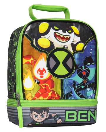 Ben 10 Omnitrix Alien Force Insulated Dual Compartment Lunch Bag Tote 